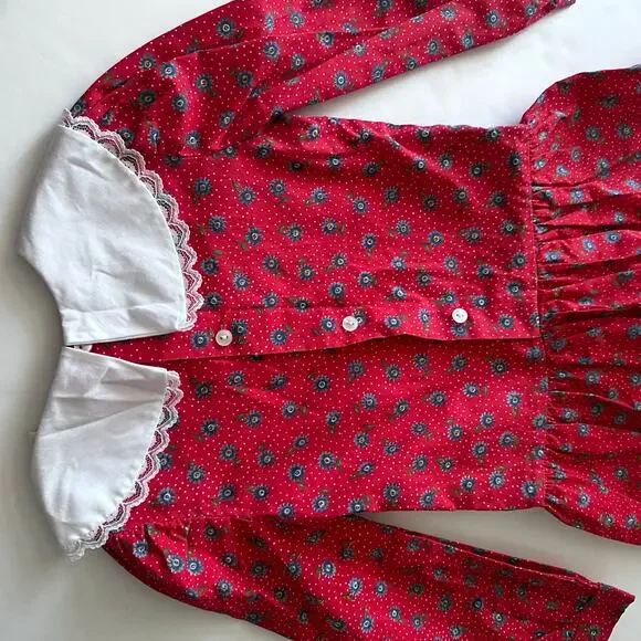 Vintage Young Hearts Red Christmas Dress - Size 6X - Picture 2 of 7